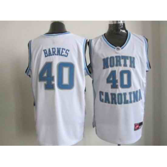 NBA North Carolina #40 Barnes White Jerseys